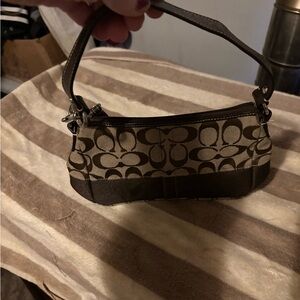 Coach Brown Patterned Mini Bag